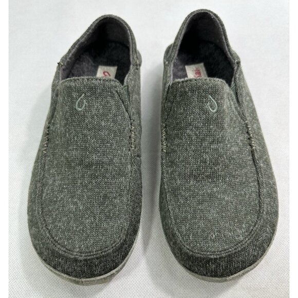 Olukai Moloa Hulu Wool Blend Slippers Loafers Trench Green Men’s 7 EUC - Picture 2 of 7